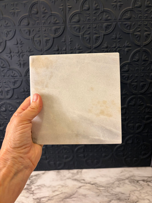 6 x 6 White Marble Trivet