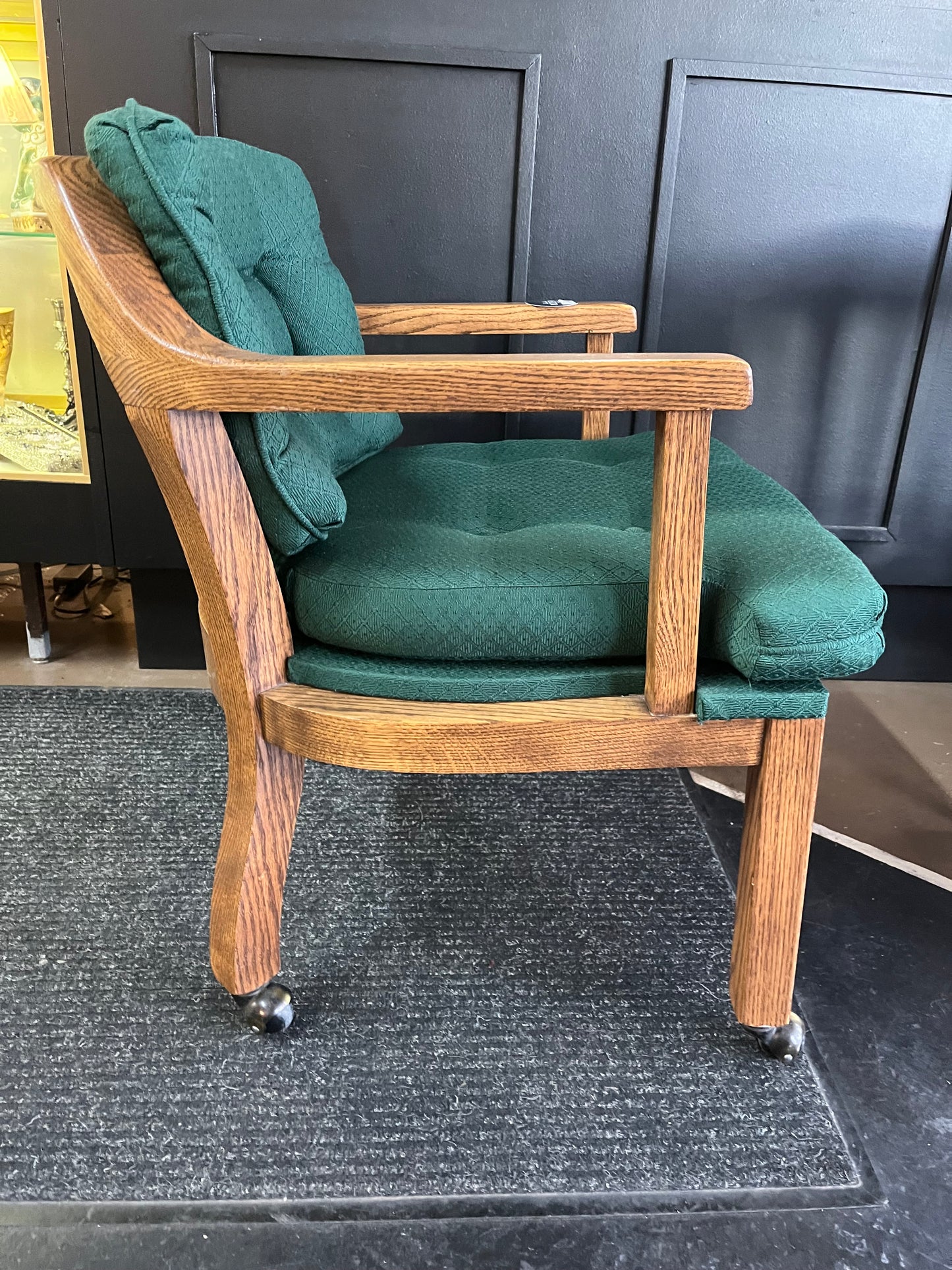 Green Rolling Chair with Cane