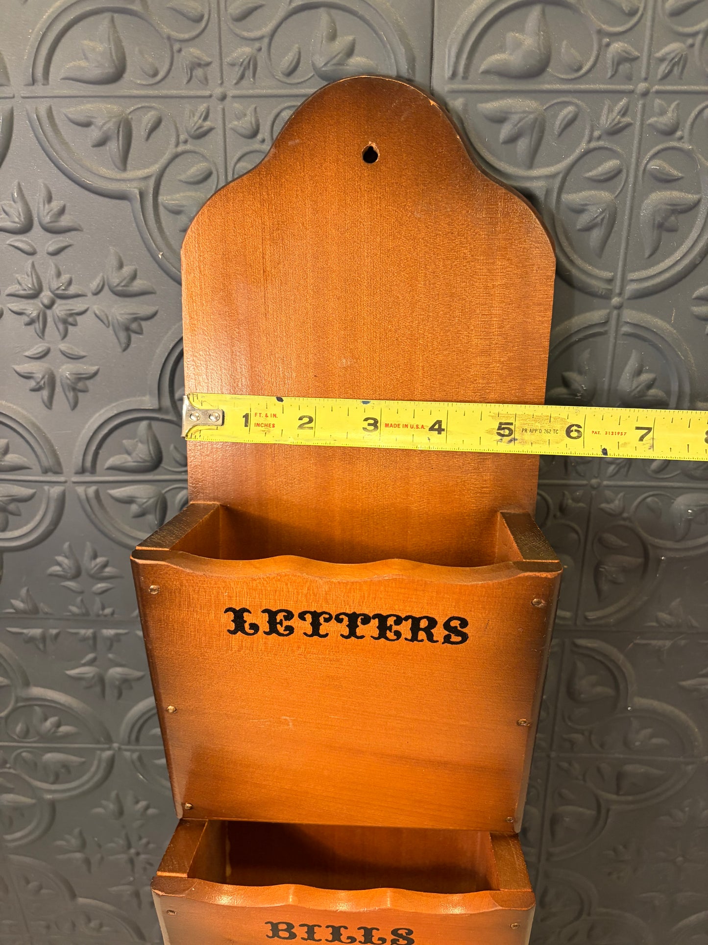 70s Wood Letter Sorter with Hooks