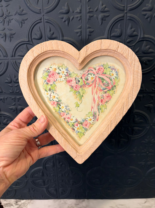 1987 Homco Pink Heart Wall Hanging