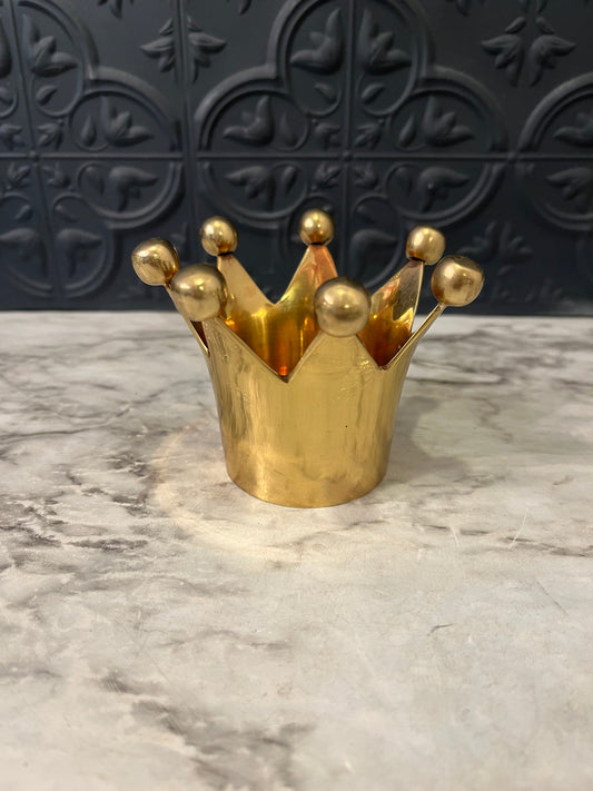 Small Brass Crown Votive Holder
