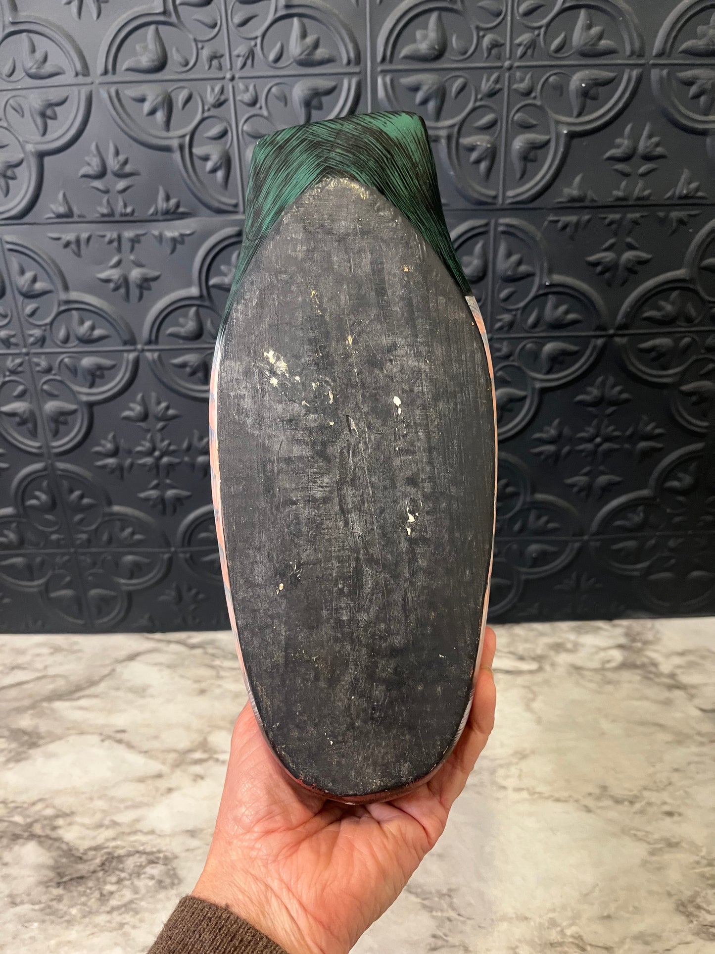 Hand Painted Wood Carved 11" Duck