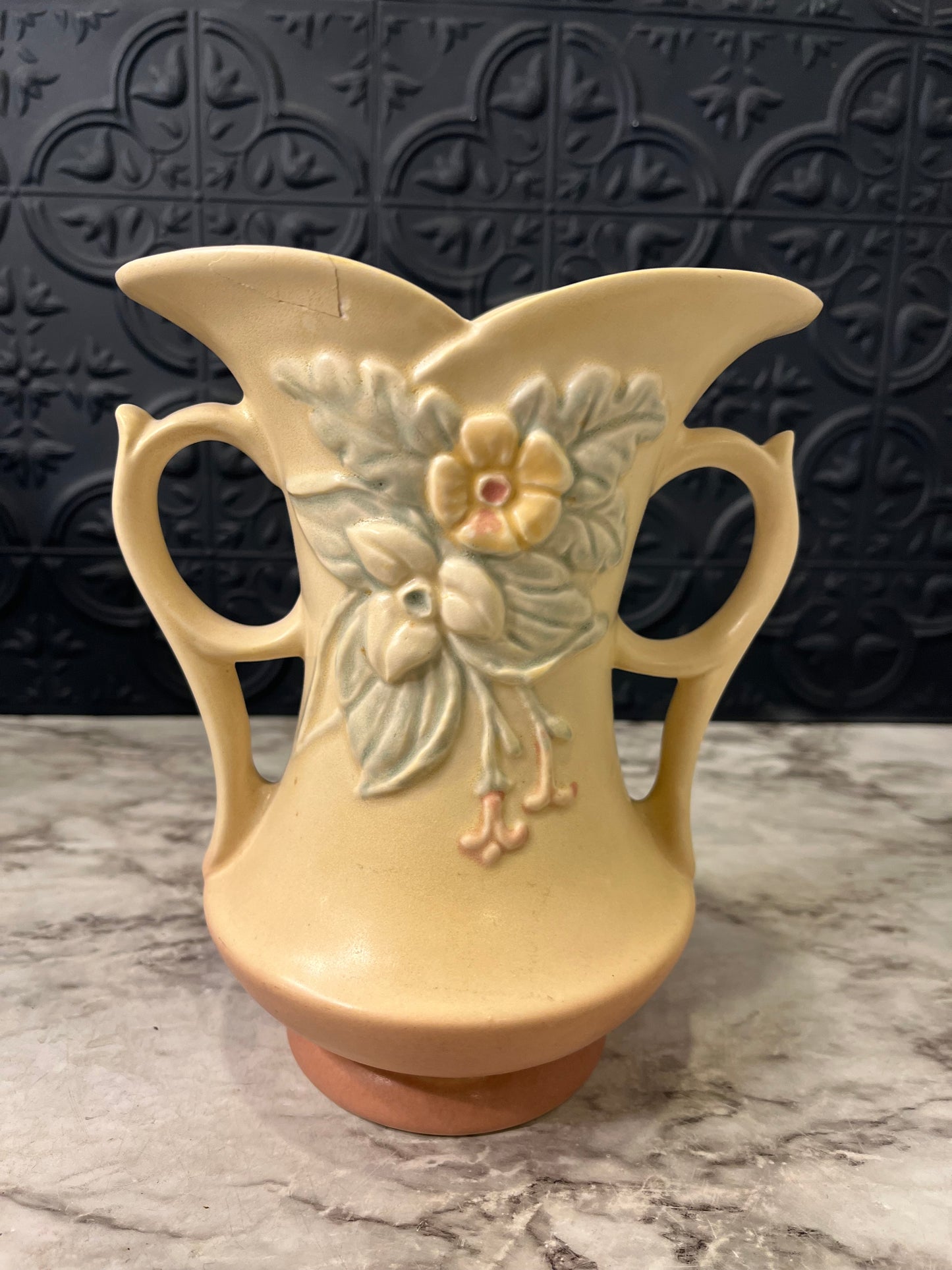 Hull Pottery Wild Flower Double Handle Vase AS IS