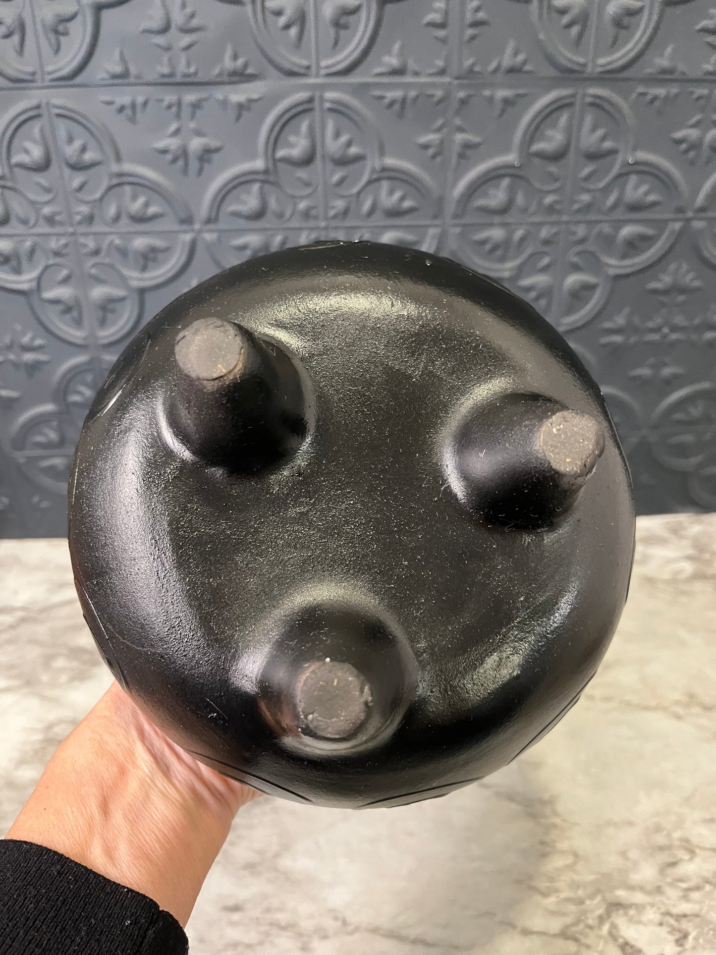 Black Footed Pottery with Swirls