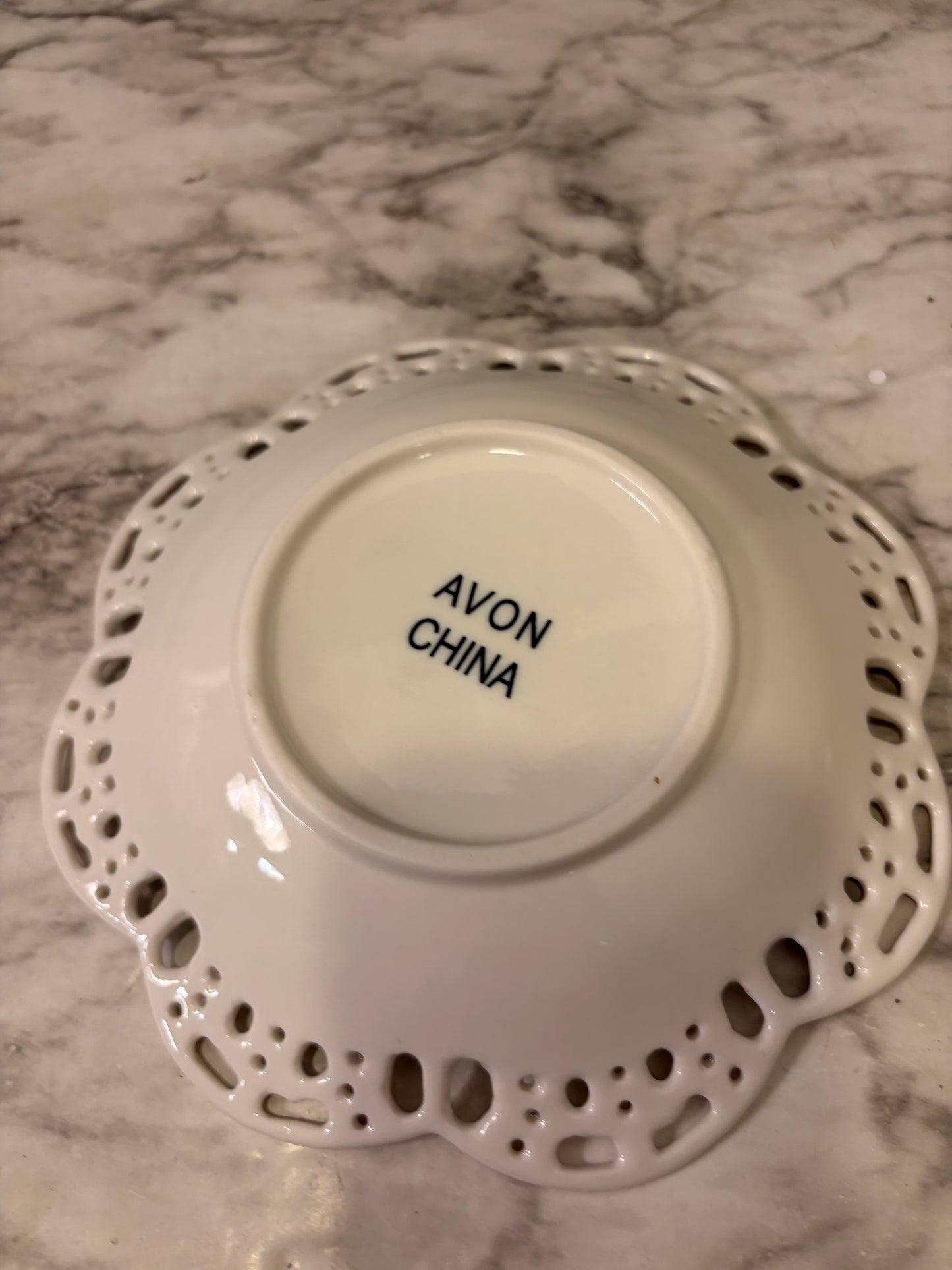 Avon China Porcelain Plate with Light Green Fruit Detail