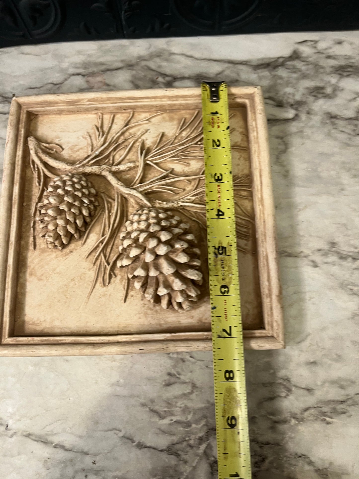 Plaster Pine Cone Casting wall hanging