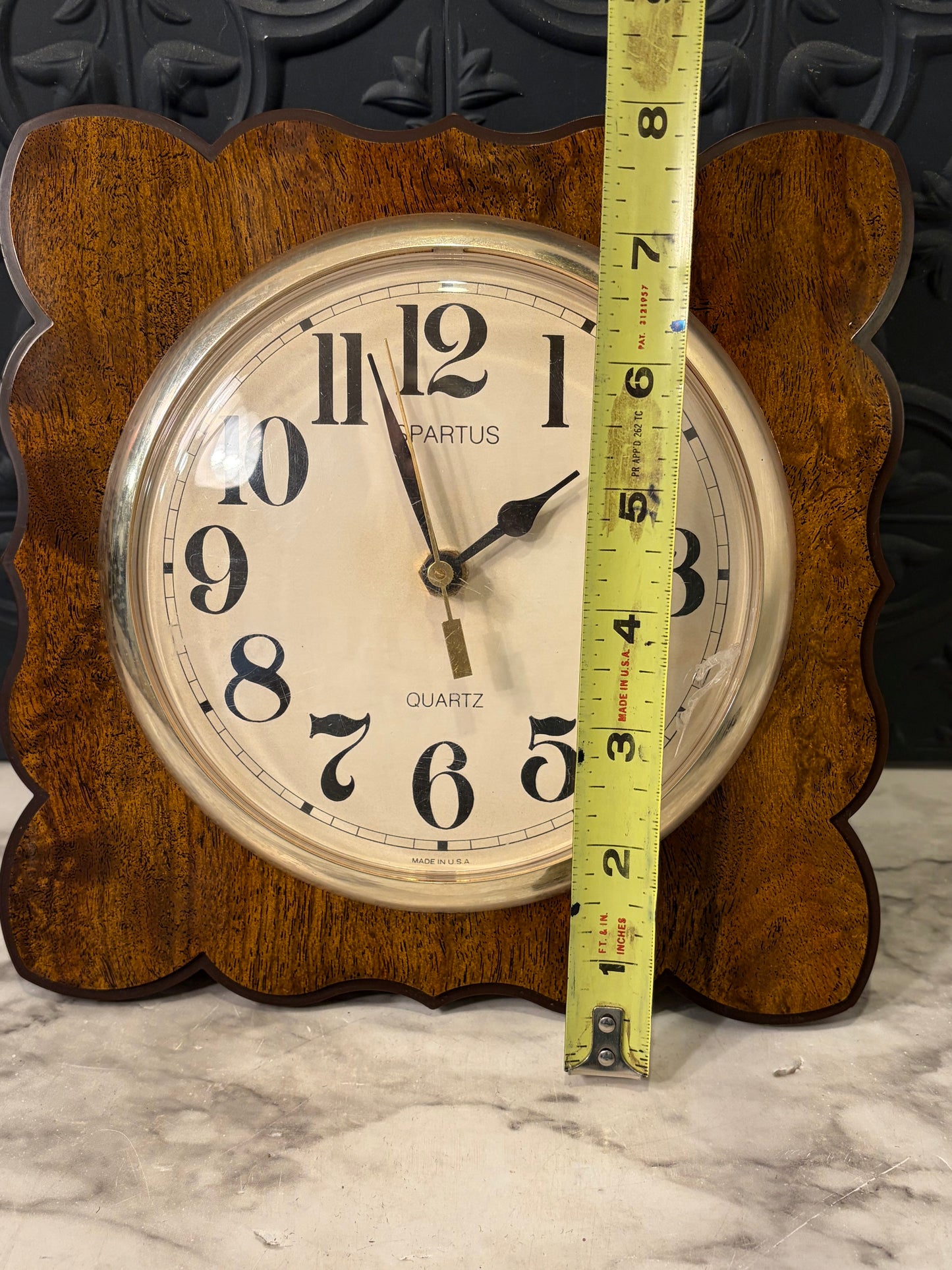 Vintage Spartus Quartz Wall Clock 1970's AS IS