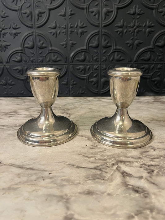Empire Pewter Weighted Candle Holders x 2