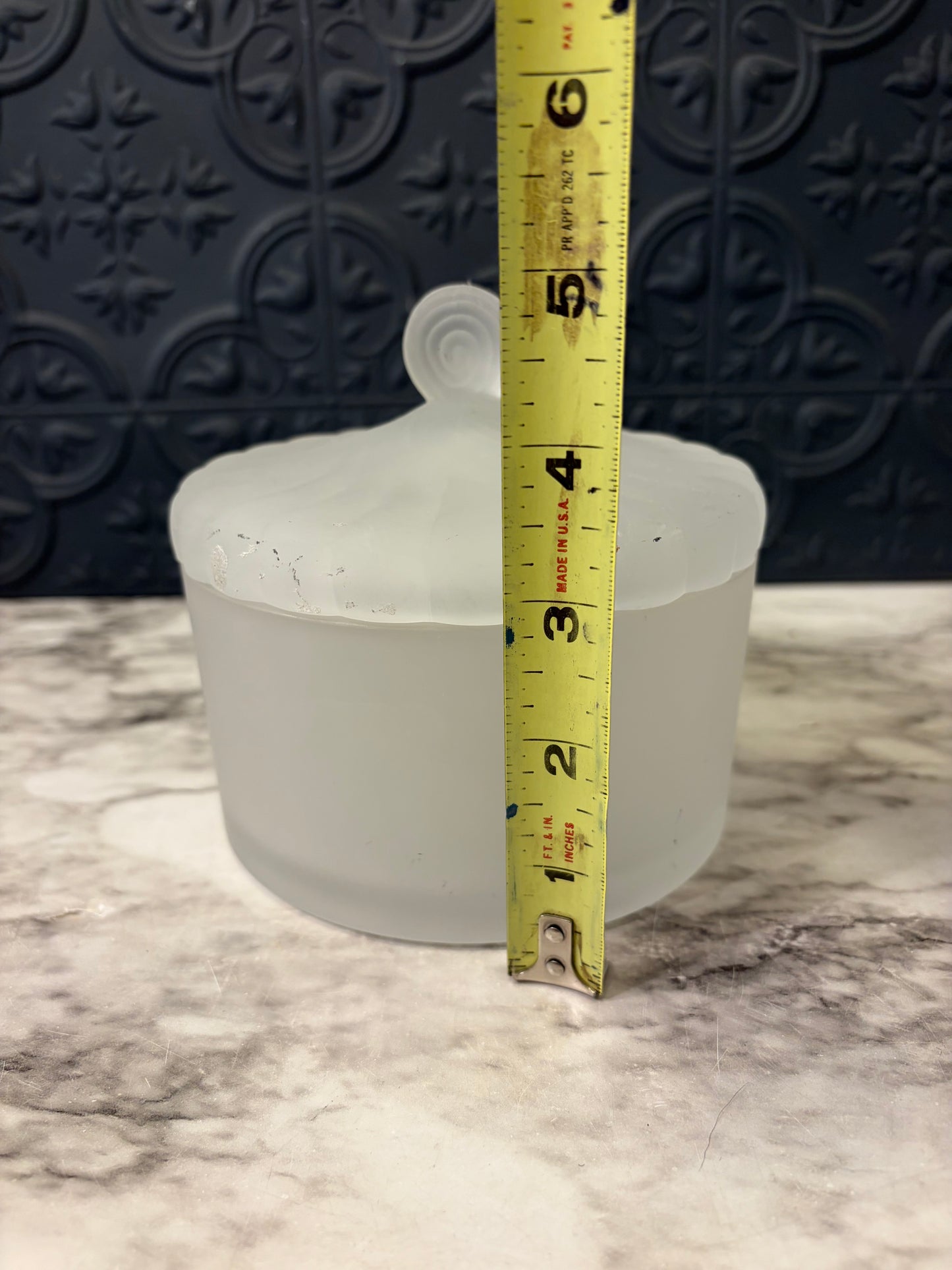 Satin Glass Lidded Candy Dish