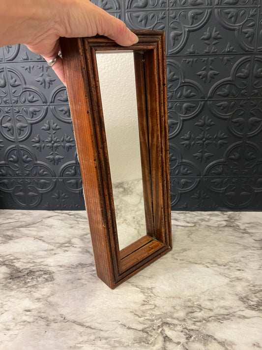 Chunky Wood Rectangle Mirror Tray