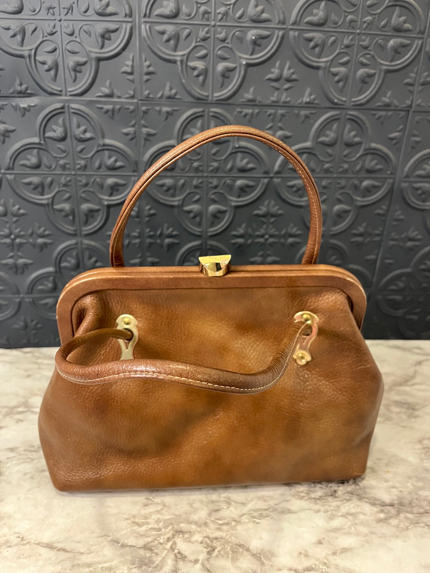 Roger Van S. Brown Leather Handbag
