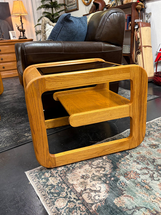 Mid Century Lou Hodges Style Side Table with Smoke Glass- each