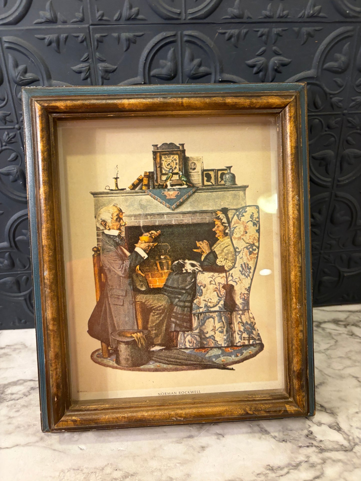 Rockwell's Tea for Two Print in Deep Frame