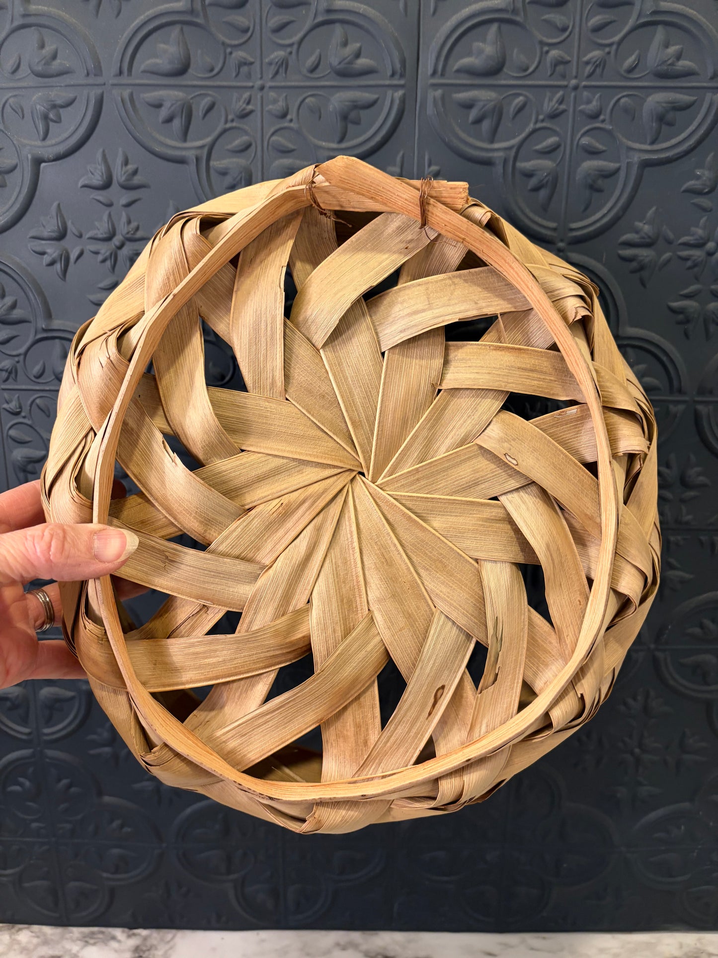 Palm Frond Woven Basket