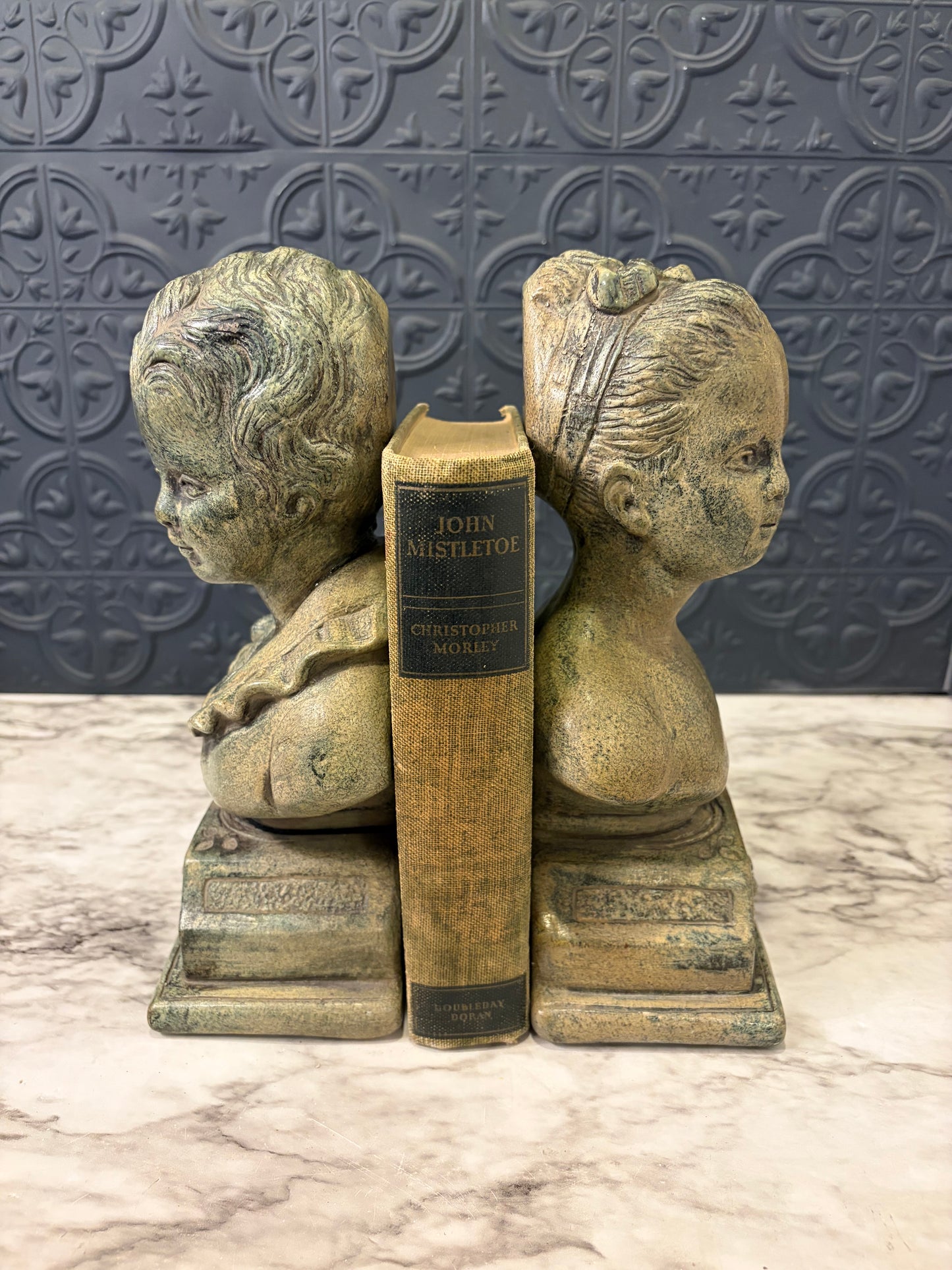Alexander Backer Boy and Girl Bookends AS IS