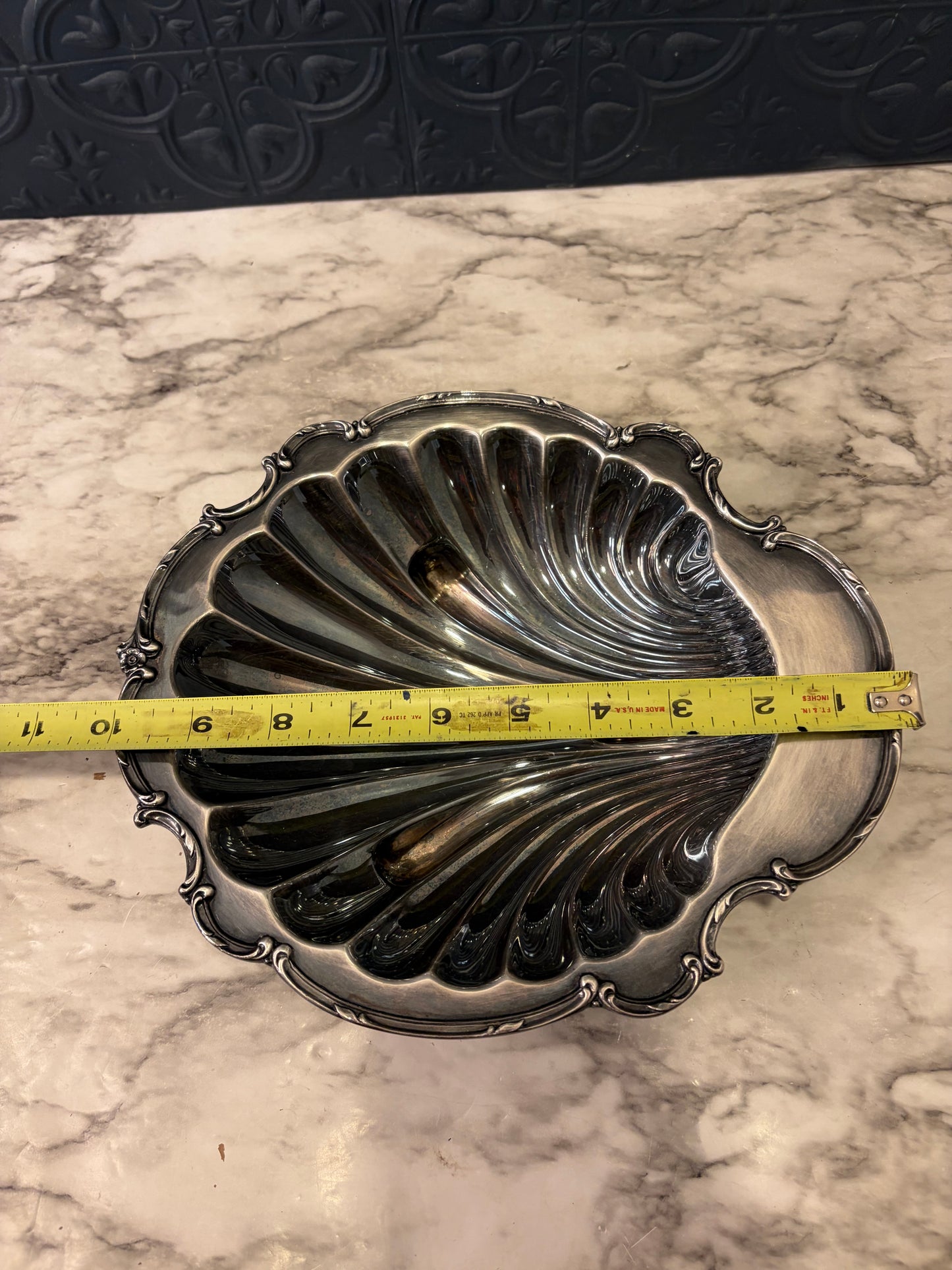 Rogers Bro Reflection Silver Plate Shell Dish