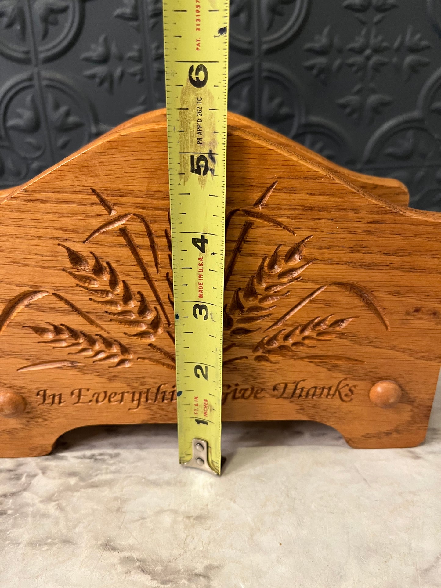 Wood Napkin Holder Give thanks