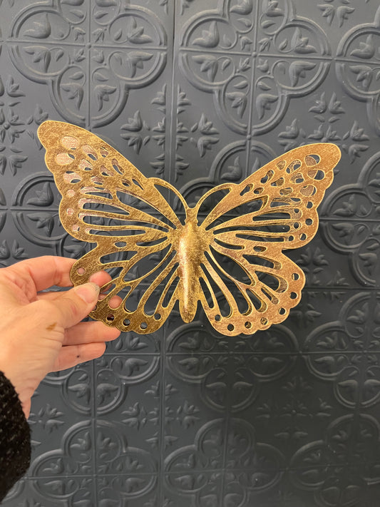 Gold Finish Metal Butterfly