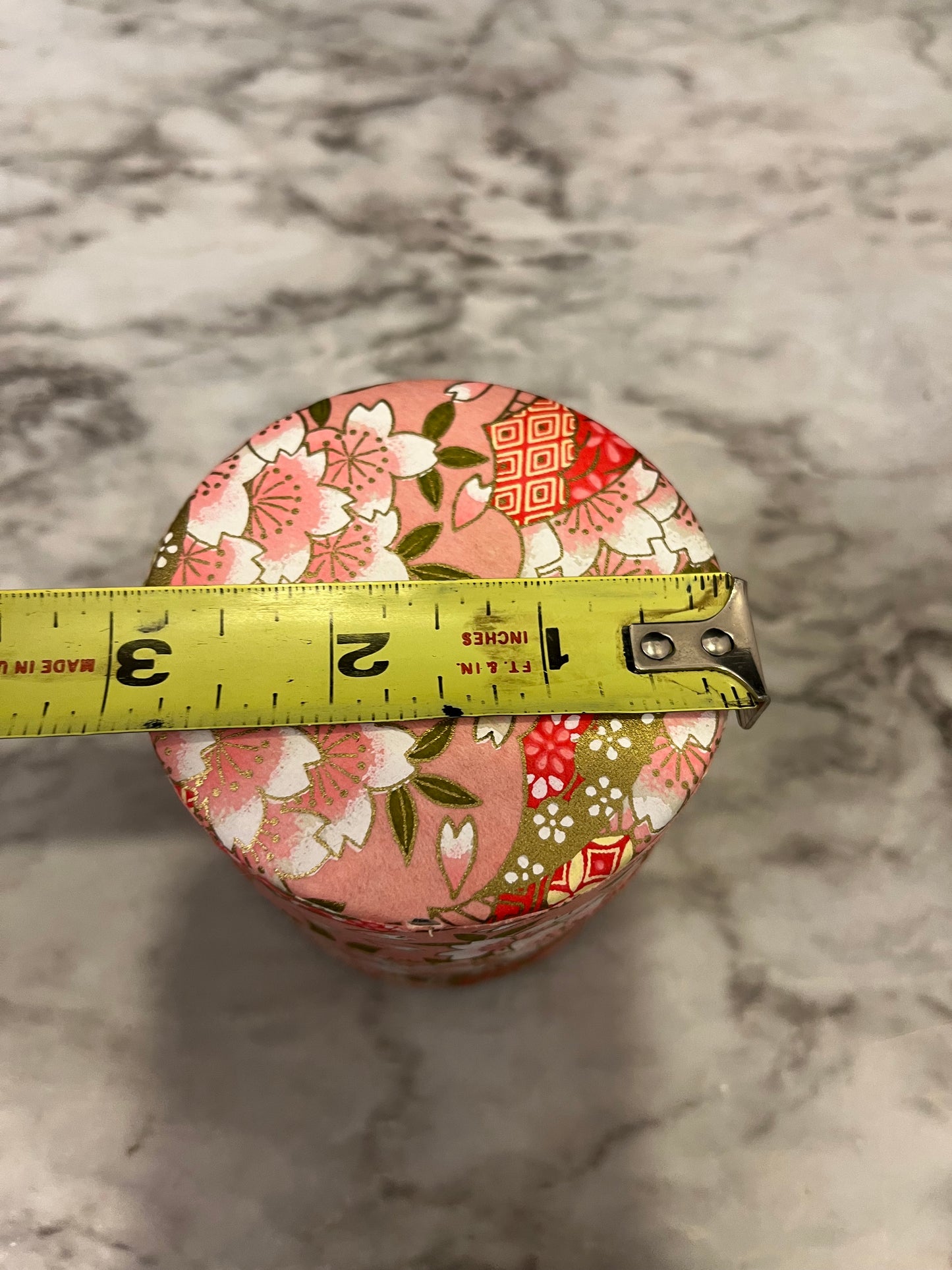 Pink and White Flower Small Canister