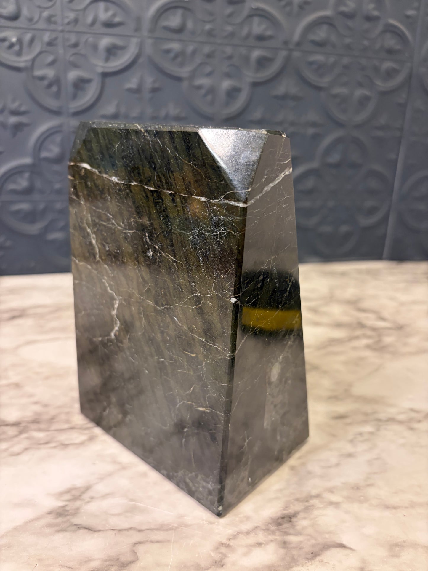 Black Marble Bookend Only one