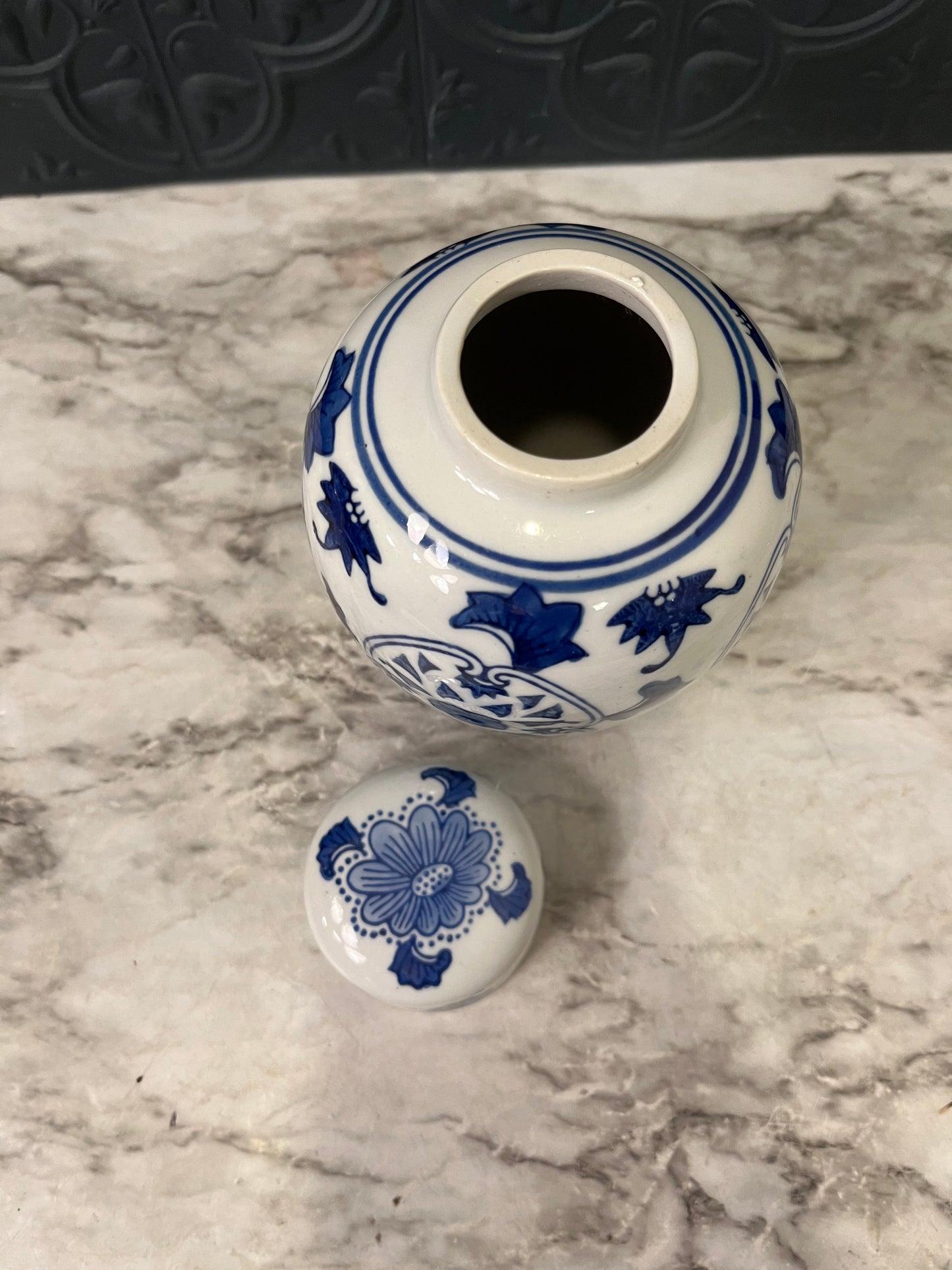 Blue and White Asian Ginger Jar Small