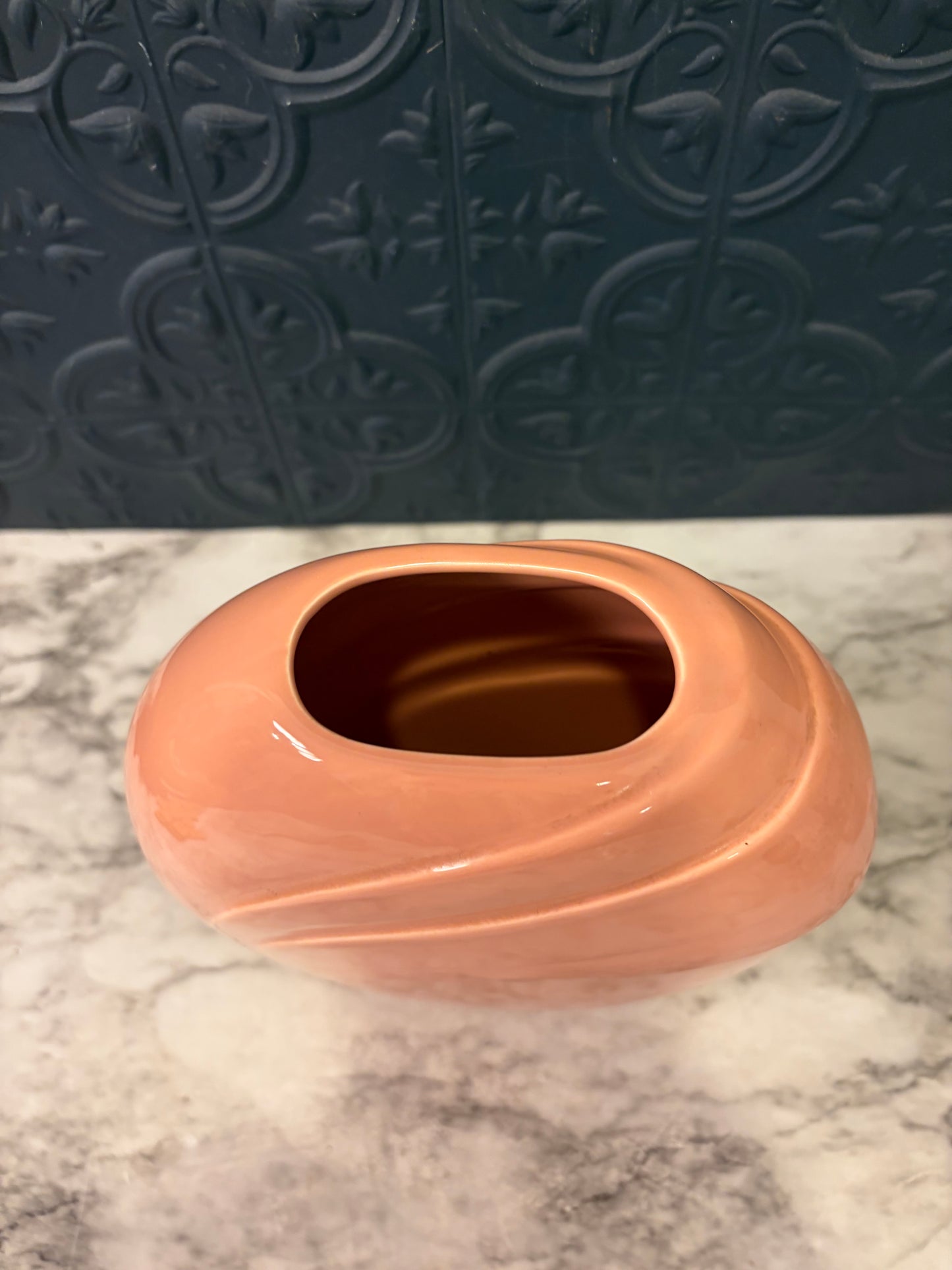 Peach Art Deco Round Vase