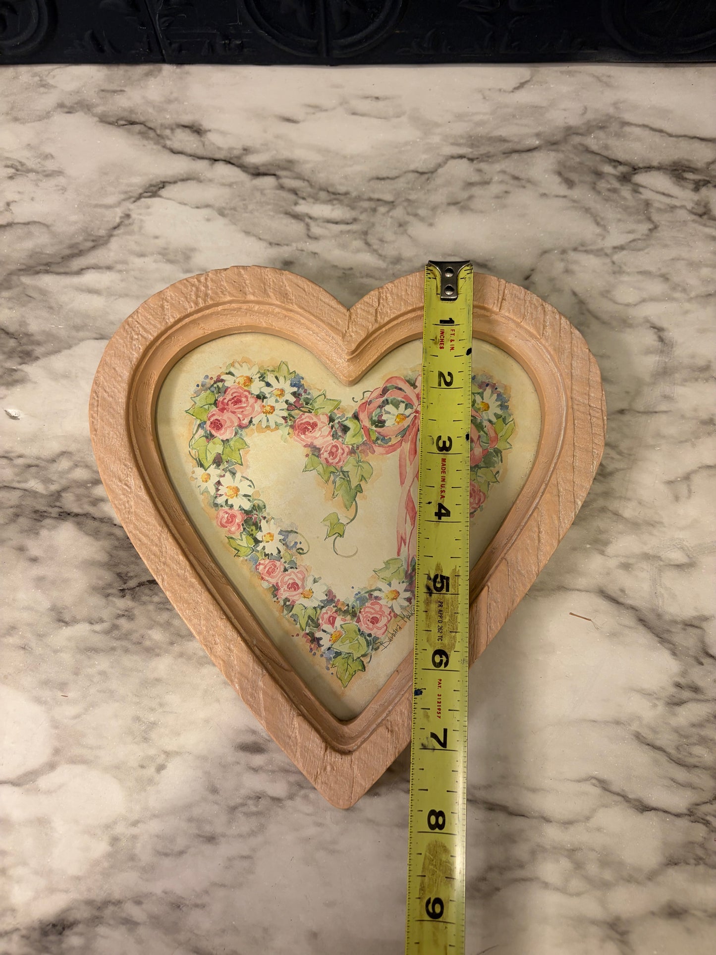 1987 Homco Pink Heart Wall Hanging