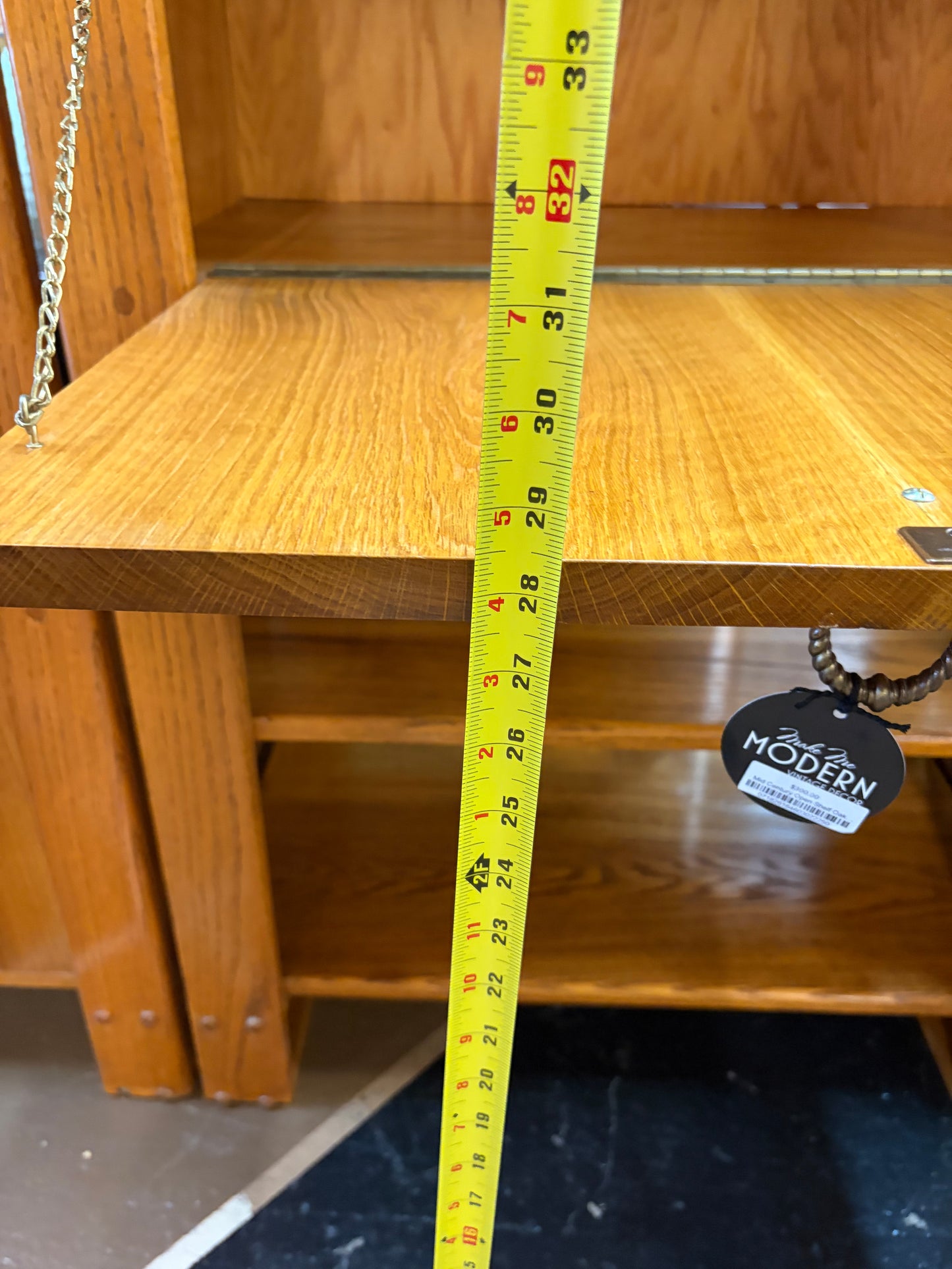 Mid Century Open Shelf Oak Bookcase with Cabinet - priced separately