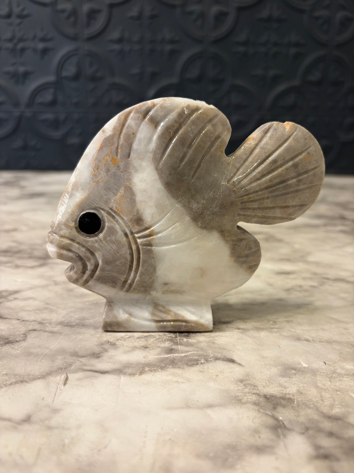 Carves Soapstone 2tone Fish AS IS