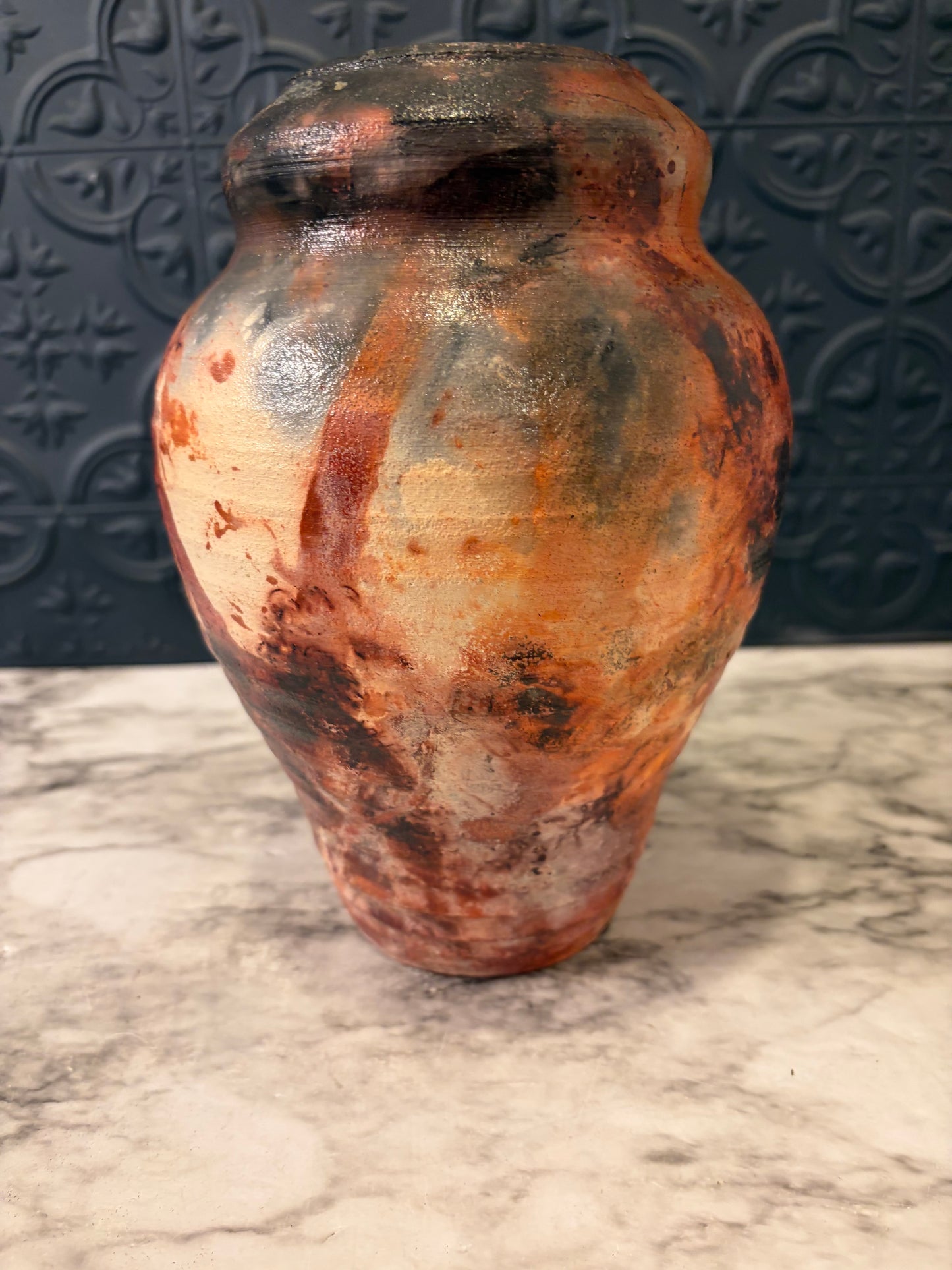 Studio  Pottery Multi Color Vase 8.5"