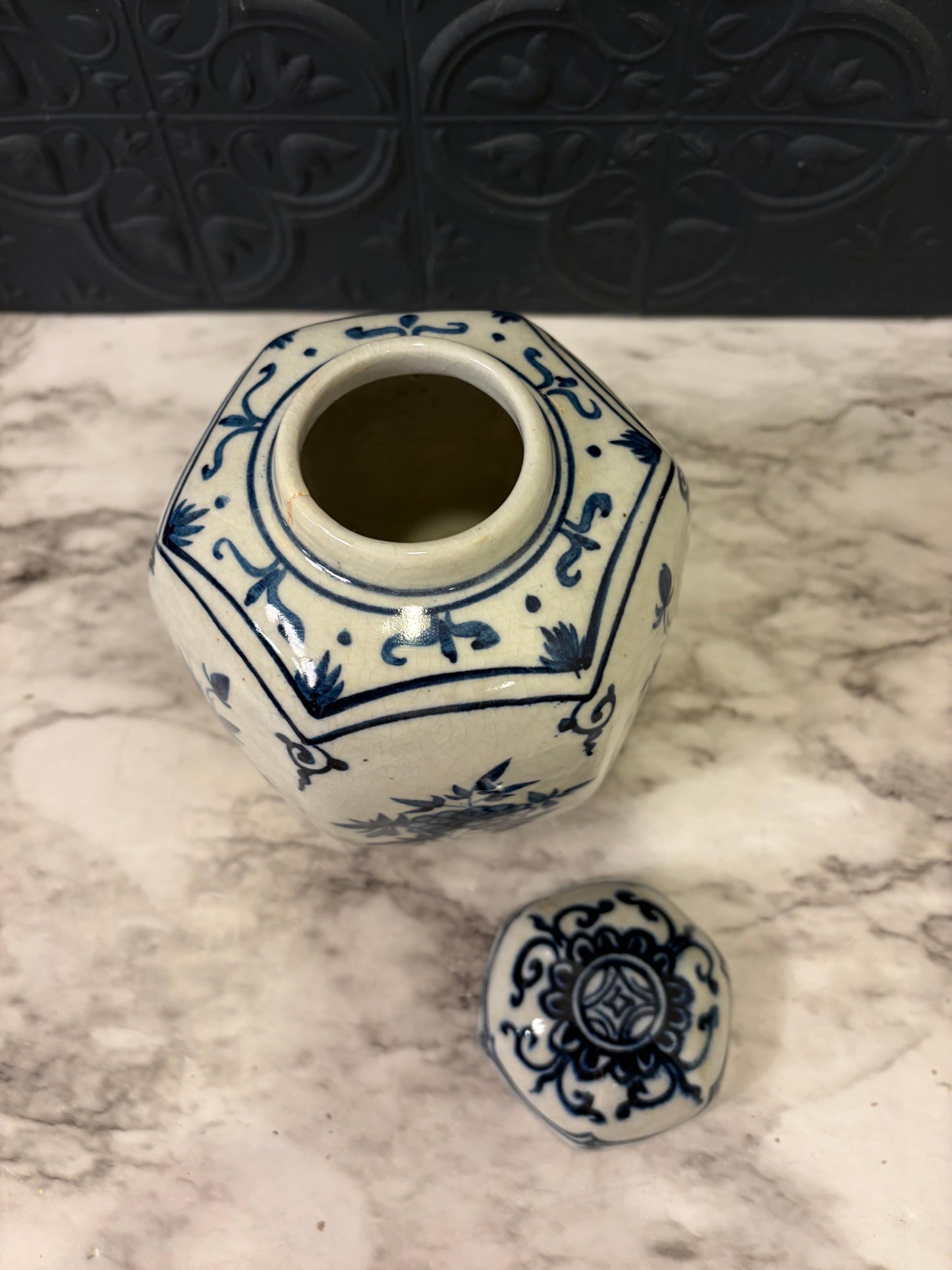 Blue and White Ginger Jar AS IS
