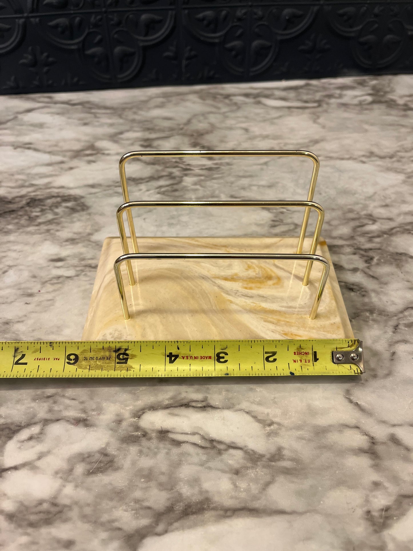 Letter Holder Cream and Brass