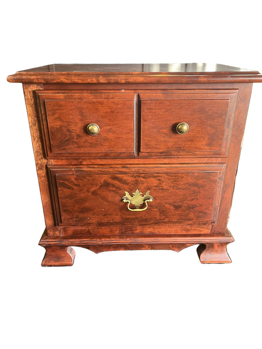 Small Dark 2 Drawer Nightstand