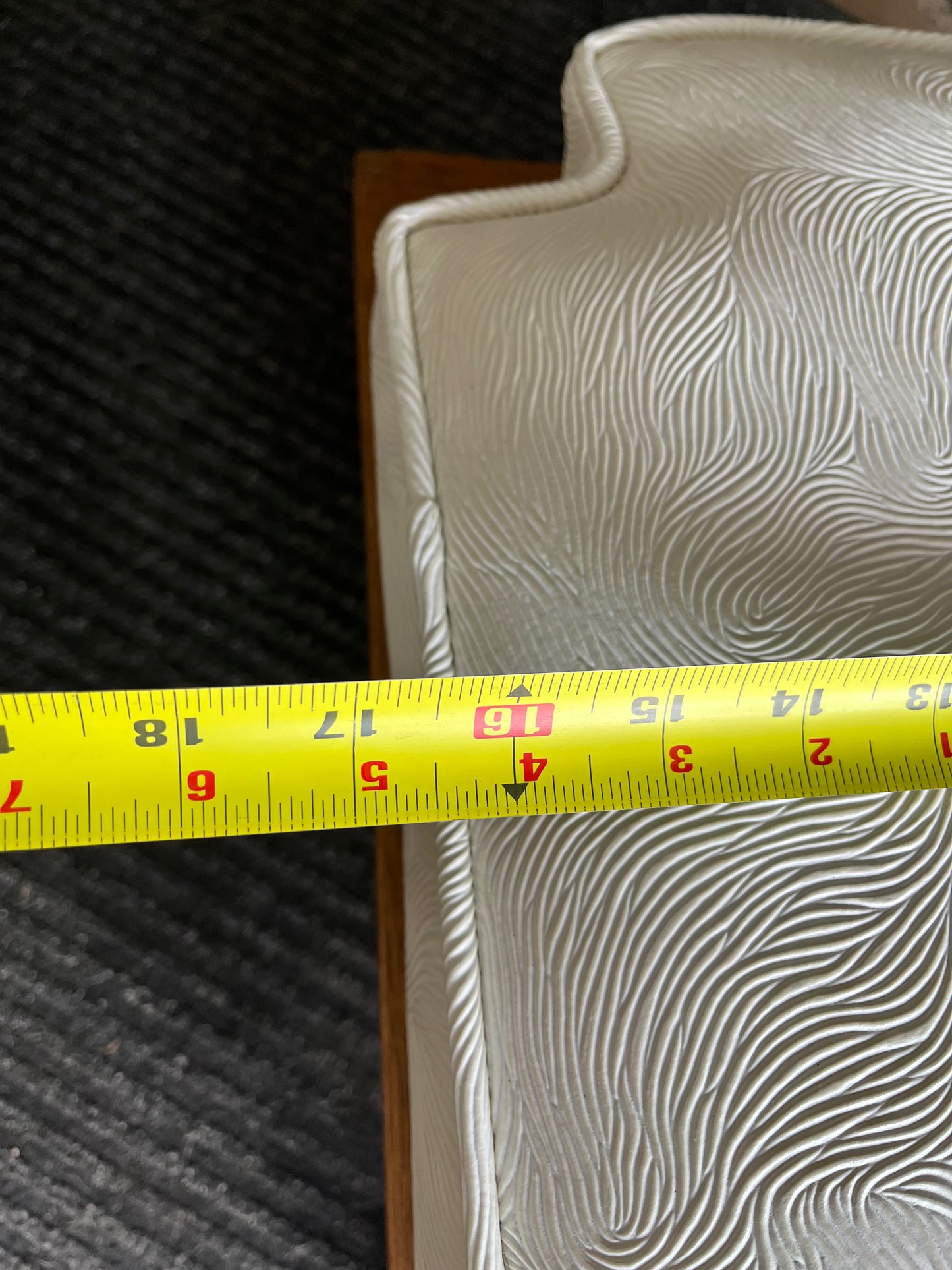 White Leather Foot Stool
