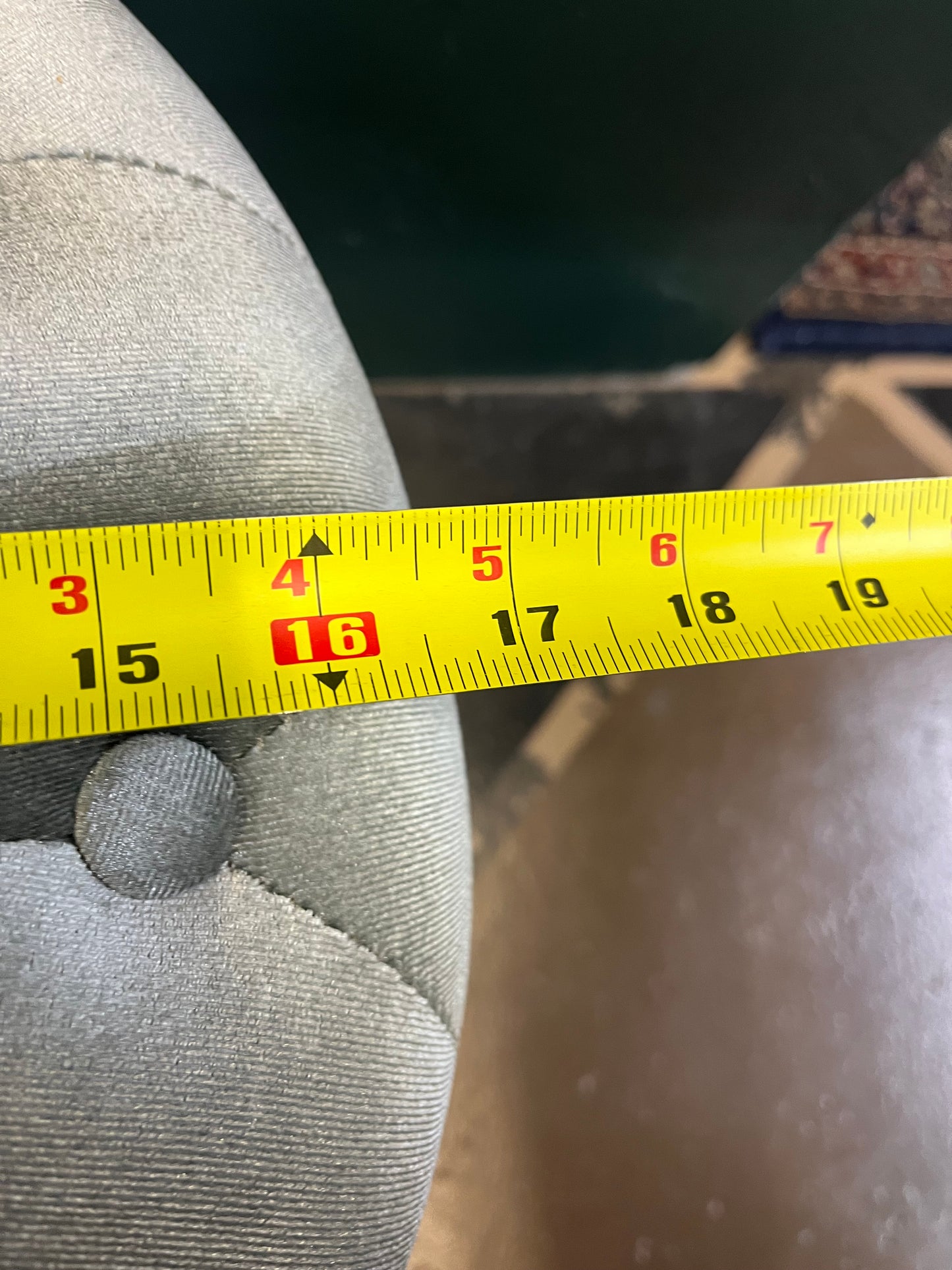 Round Tufted Greyish Blue Foot rest