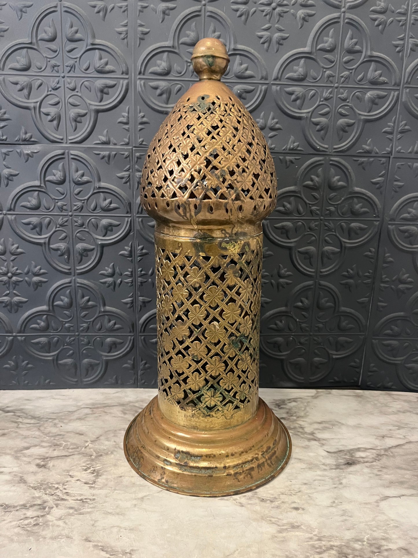 Vintage Moroccan Brass Candle or Incense Burner