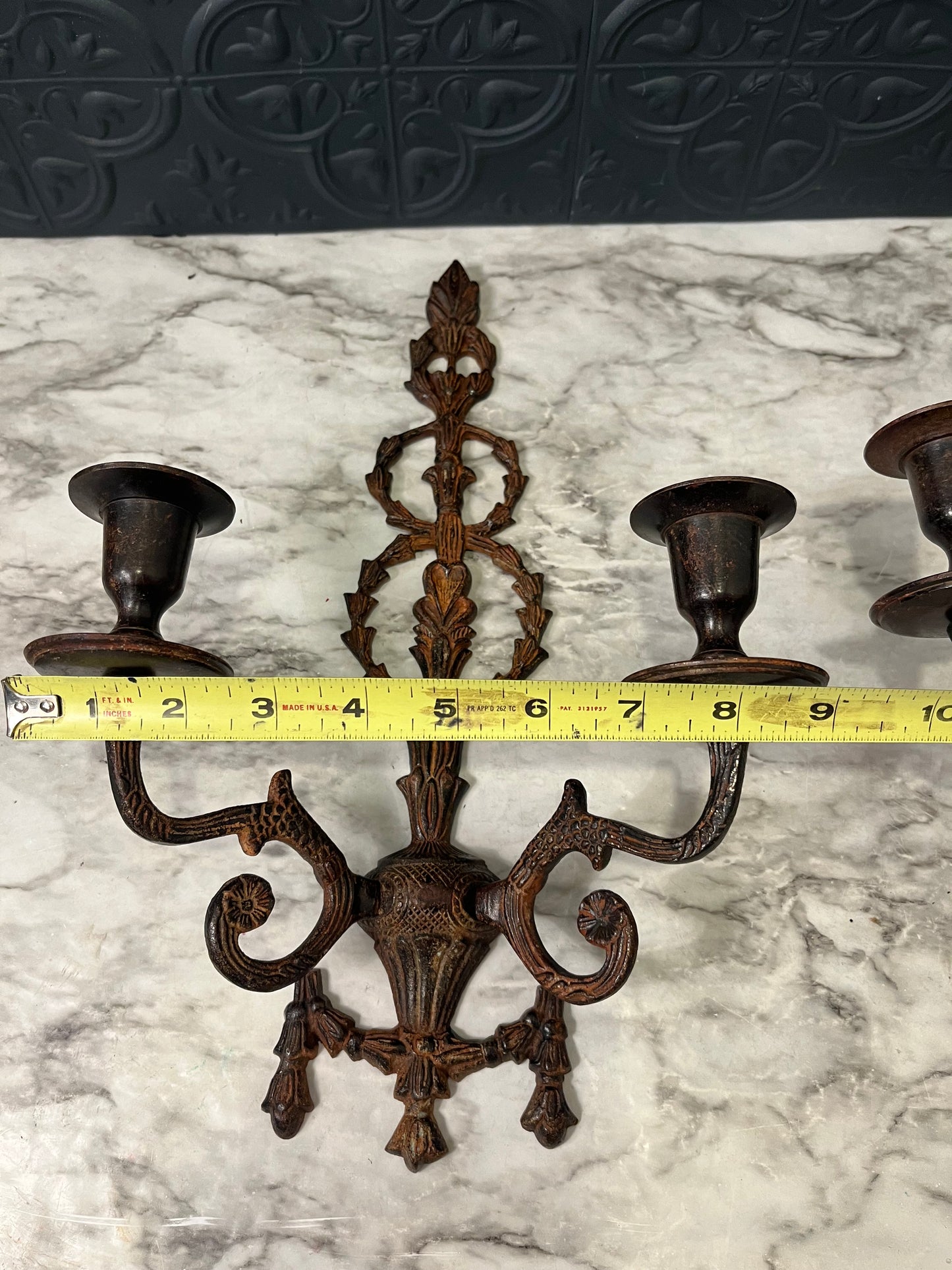 Cast Iron Gothic Wall Sconce Set