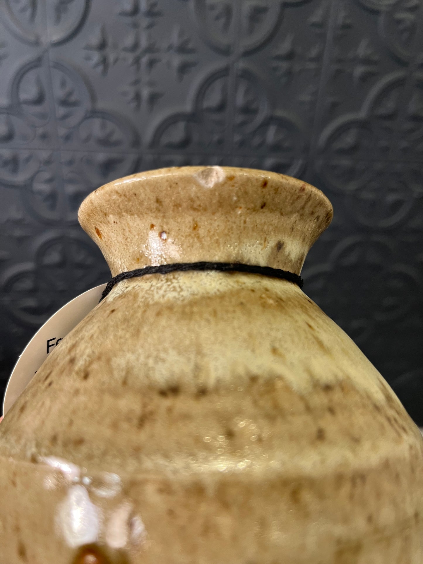 Stoneware Pottery Vase with Brown  Spots CHIP