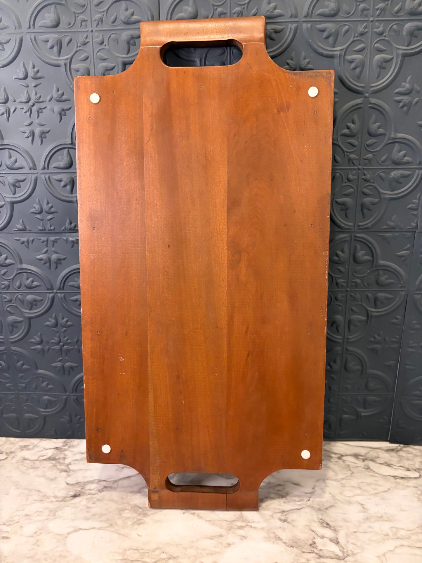 Wood Tray with Handles Mid Century