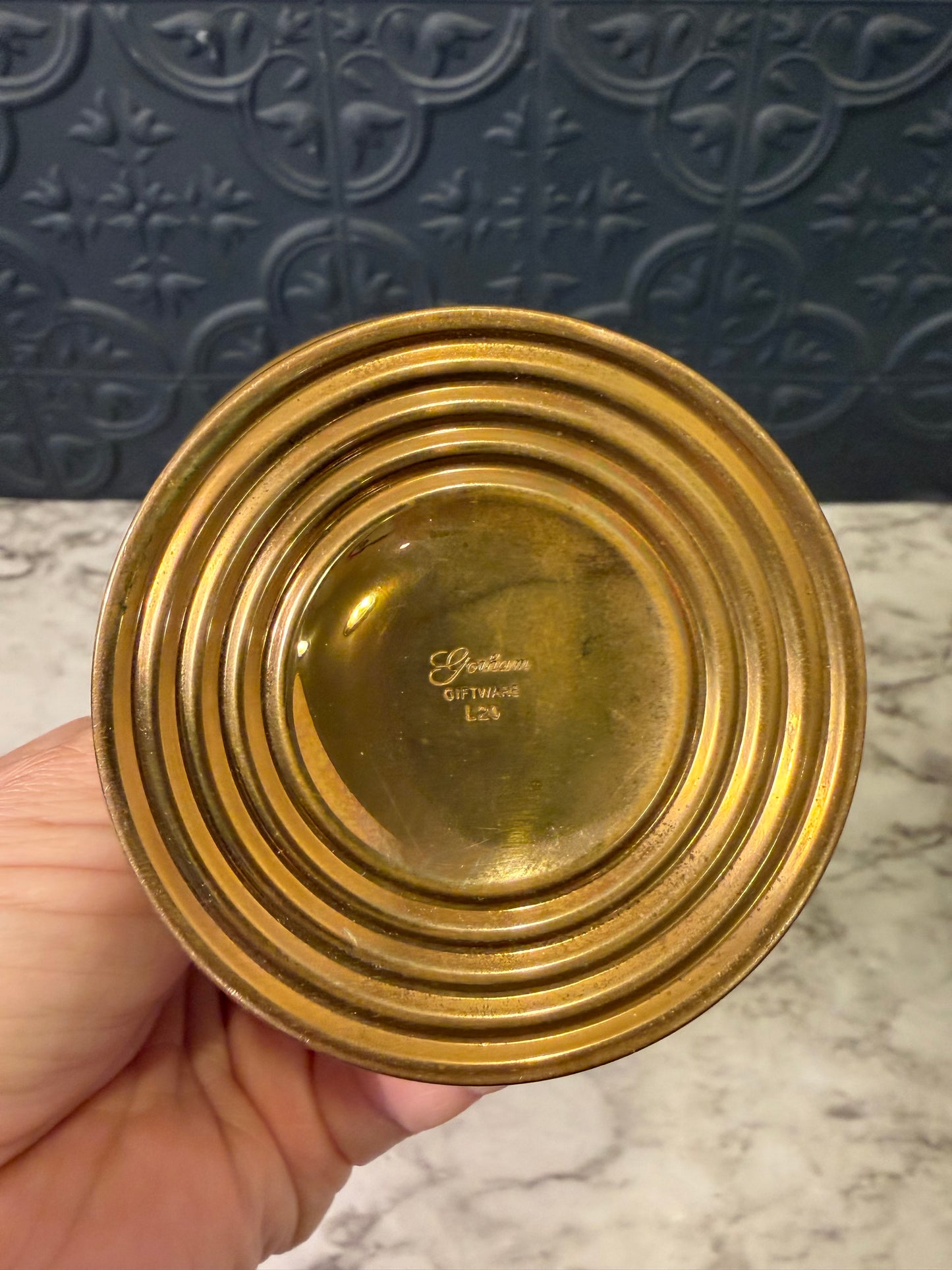 Gorham Brass Pedestal Compote Dish
