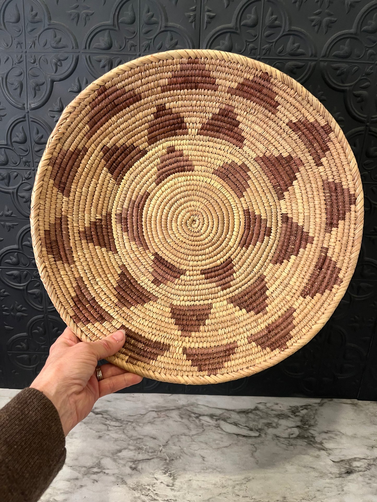14" Woven Basket with Design