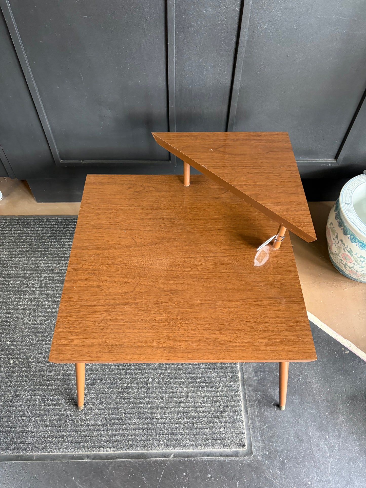 MCM Corner Two-Tier Side Table