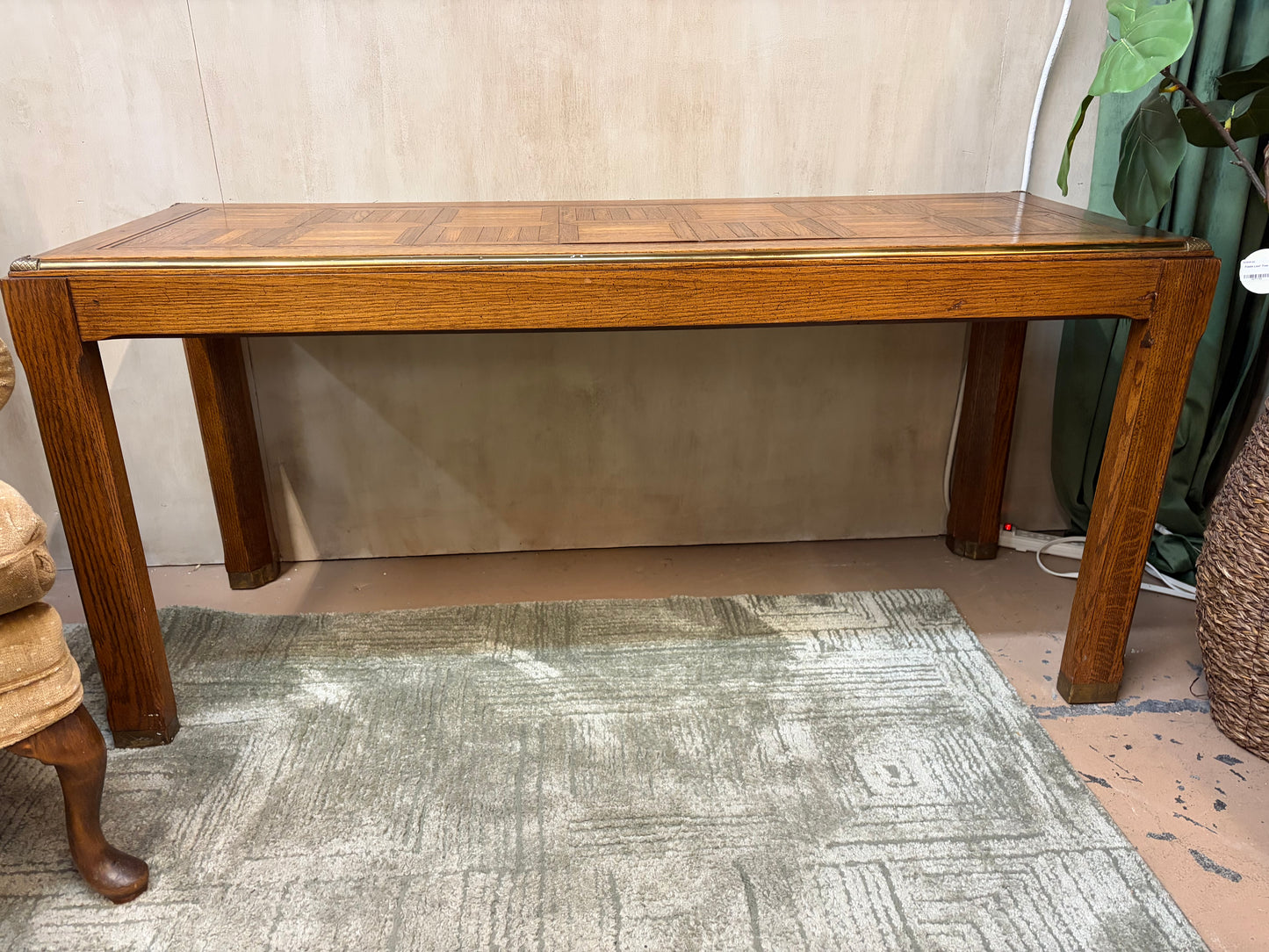 Wood Parquet Console Table