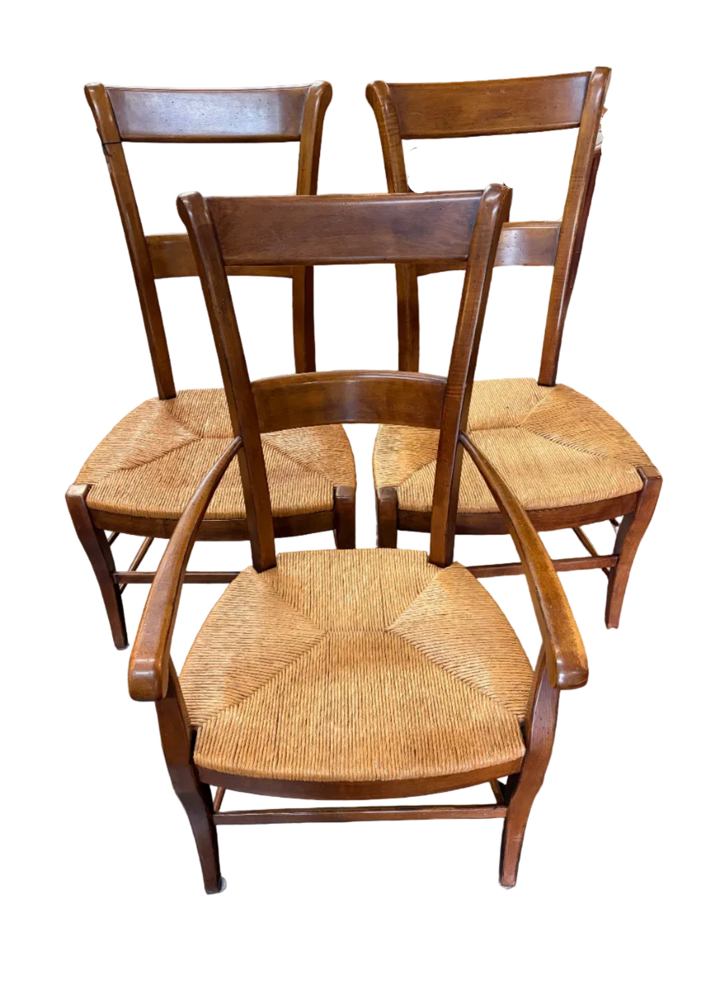French Provincial Style Rush Seat Chair x 5