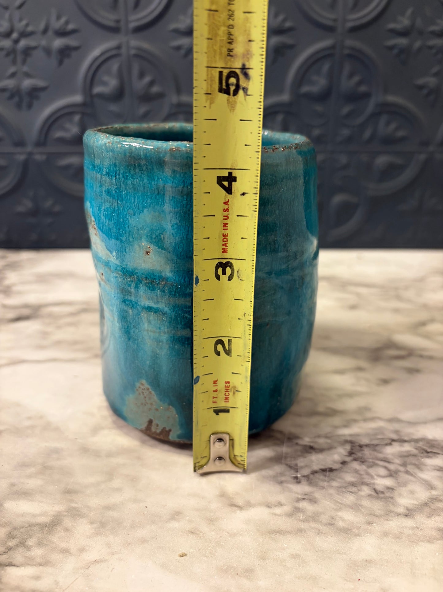 Teal Blue Studio Pottery Cup