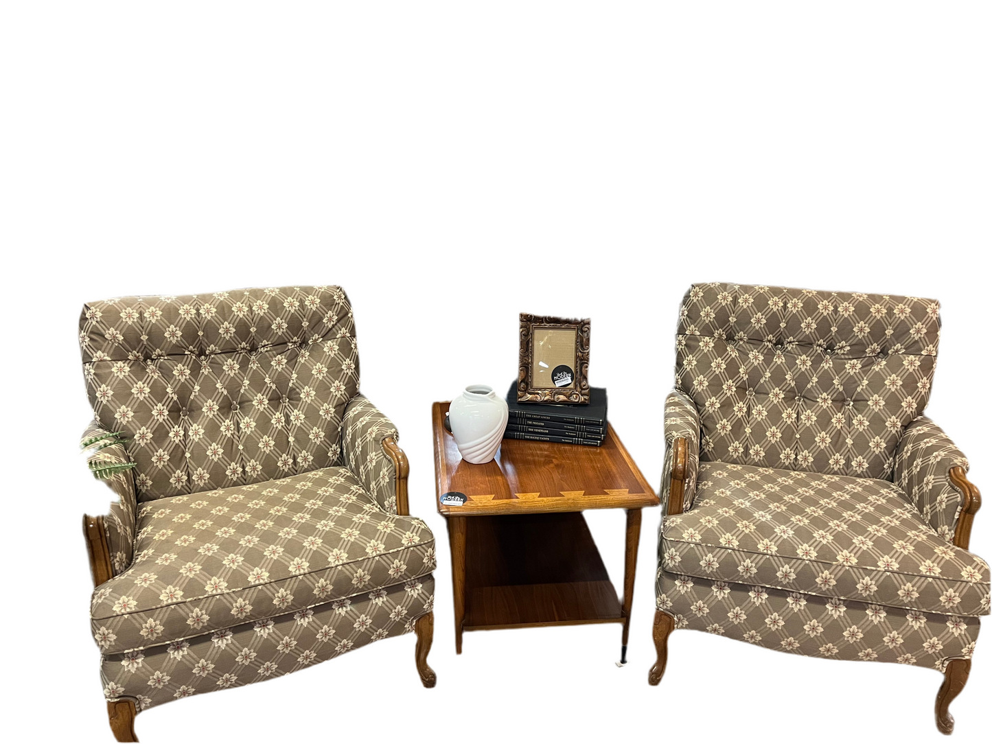 Brown Arm Chair with Floral design