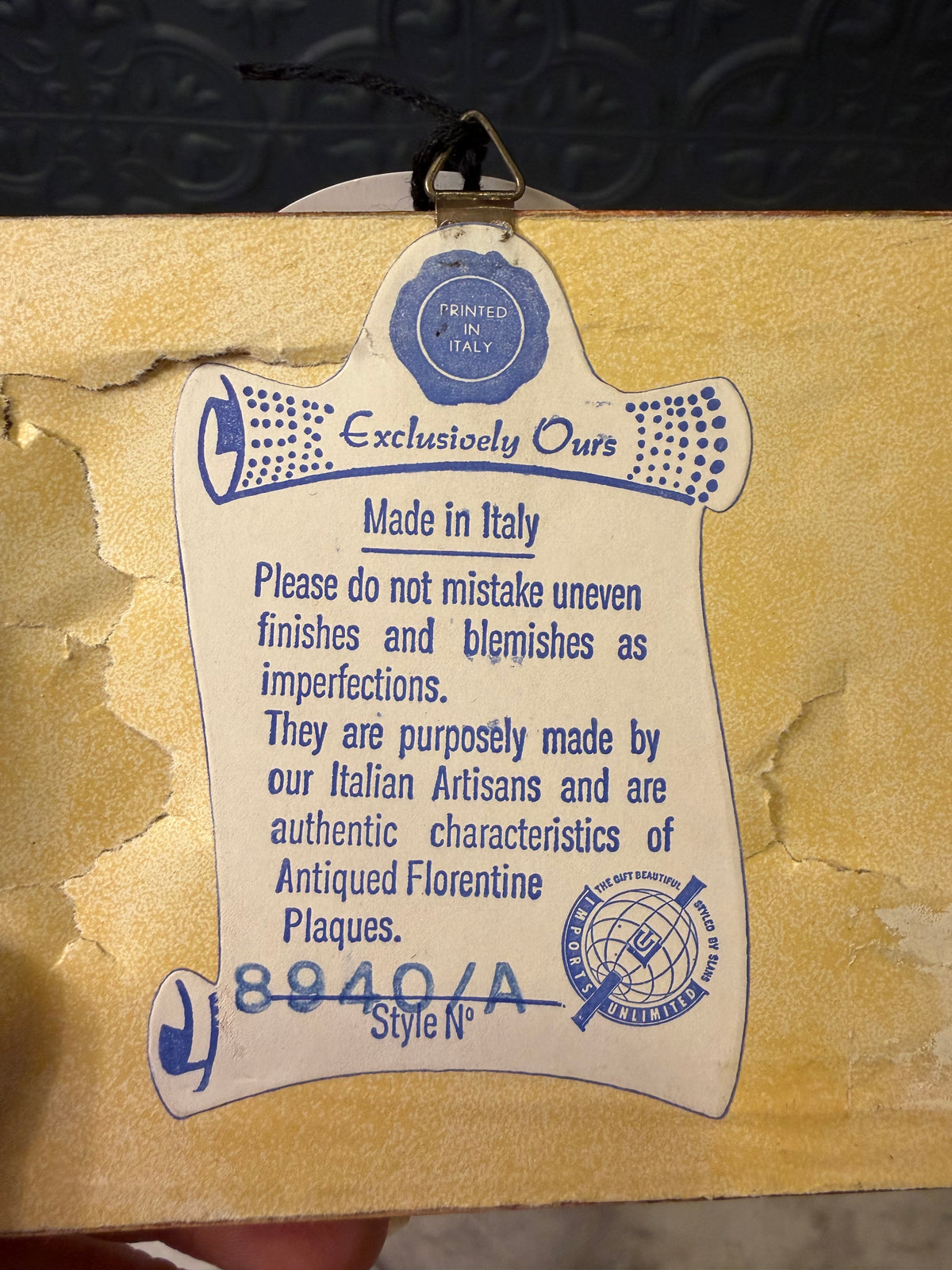 Small Italian Frame with Lady in Blue Dress