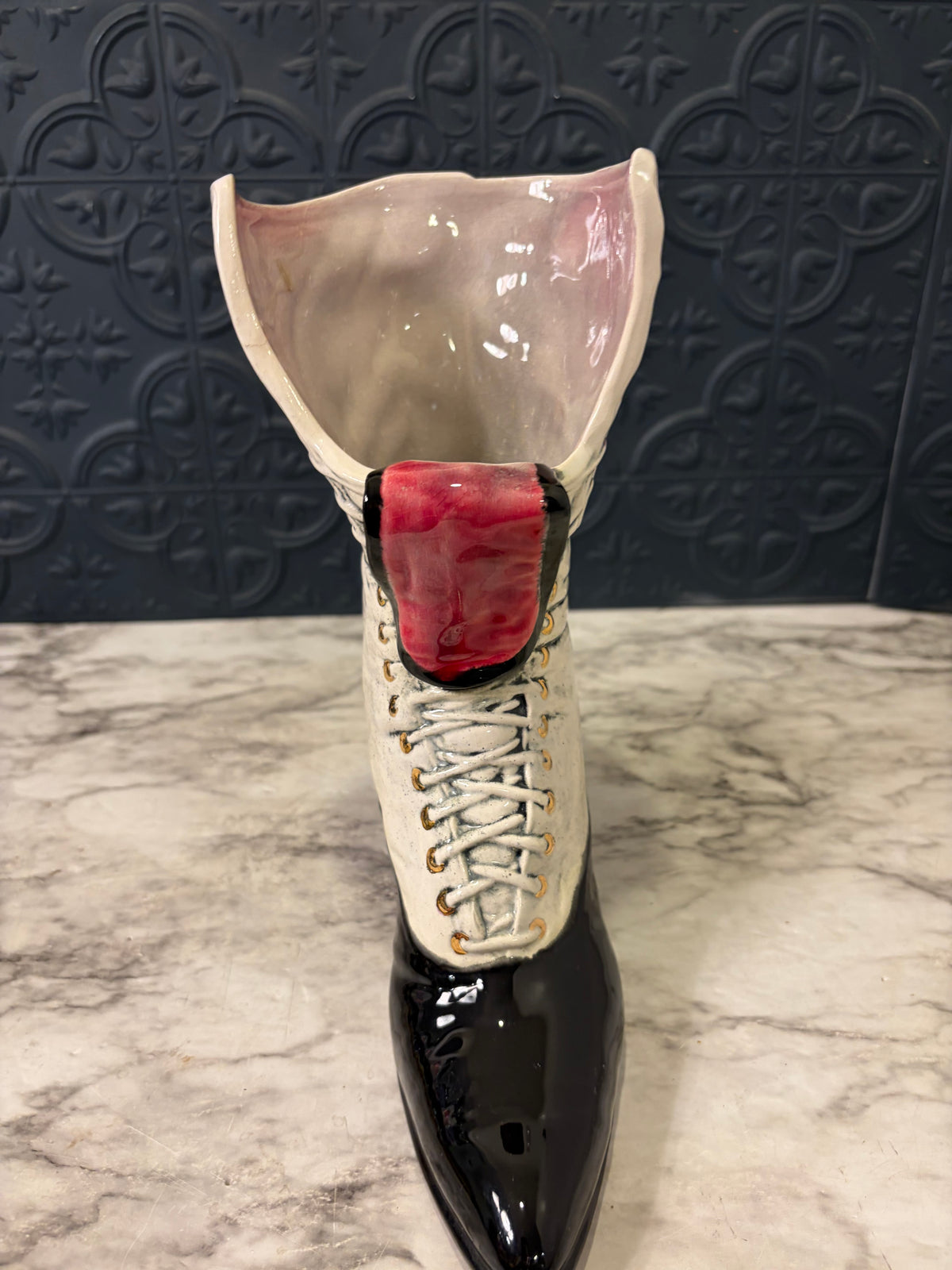 Homemade Victorian Boot Vase - AS IS