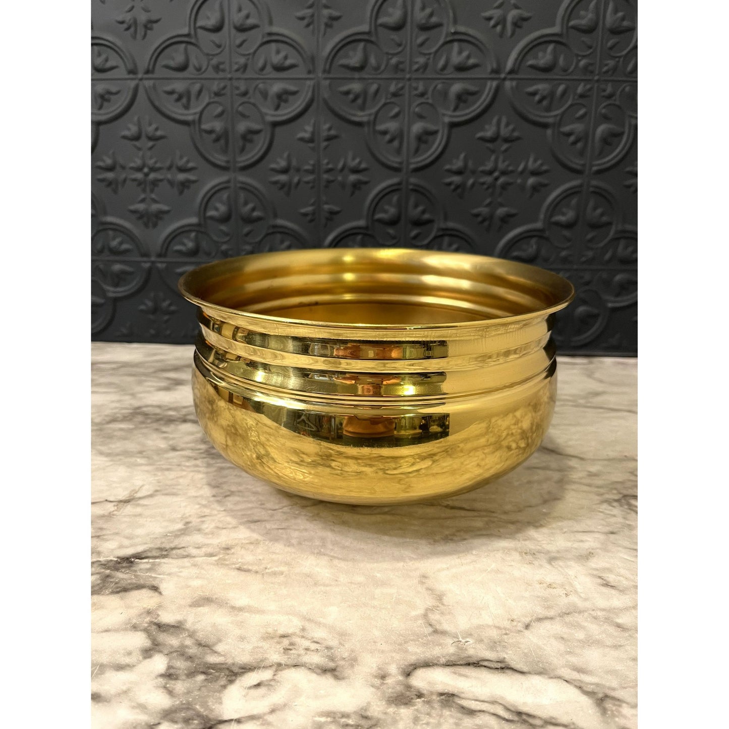 Shallow Brass Bowl Planter