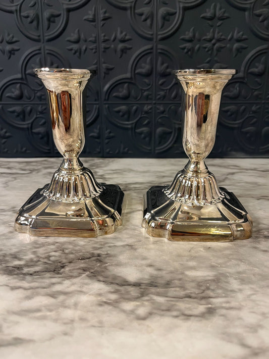 Towle Silver Plate Candle Holders  x 2